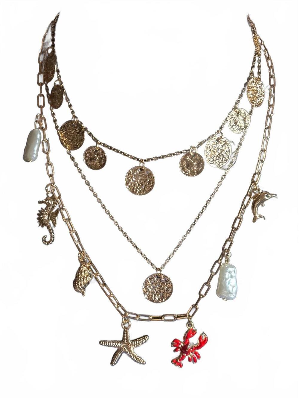H044 Beach Treasure Necklace Trio
